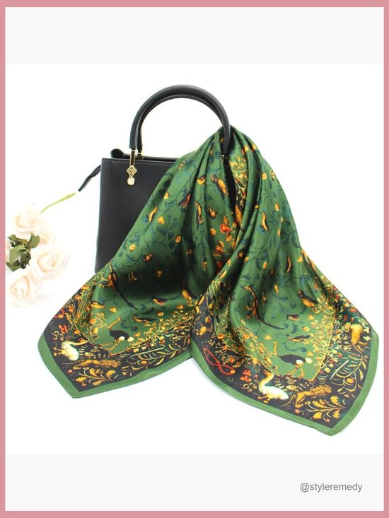 ANDANTINO 100% Mulberry Silk Square Scarf for Hong Kong | Ubuy 100% Mulberry Silk Square Scarf 25.6x25.6 Digital Print Hair Wrap